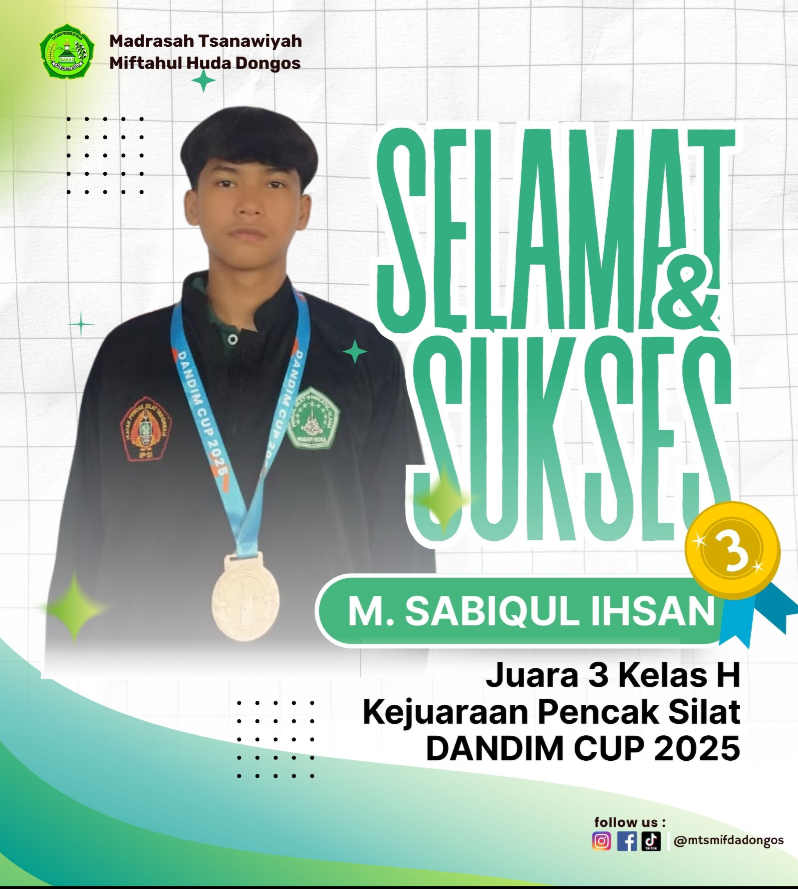 Siswa MTs Miftahul Huda Dongos Ukir Prestasi di Kejuaraan Pencak Silat DANDIM CUP 20