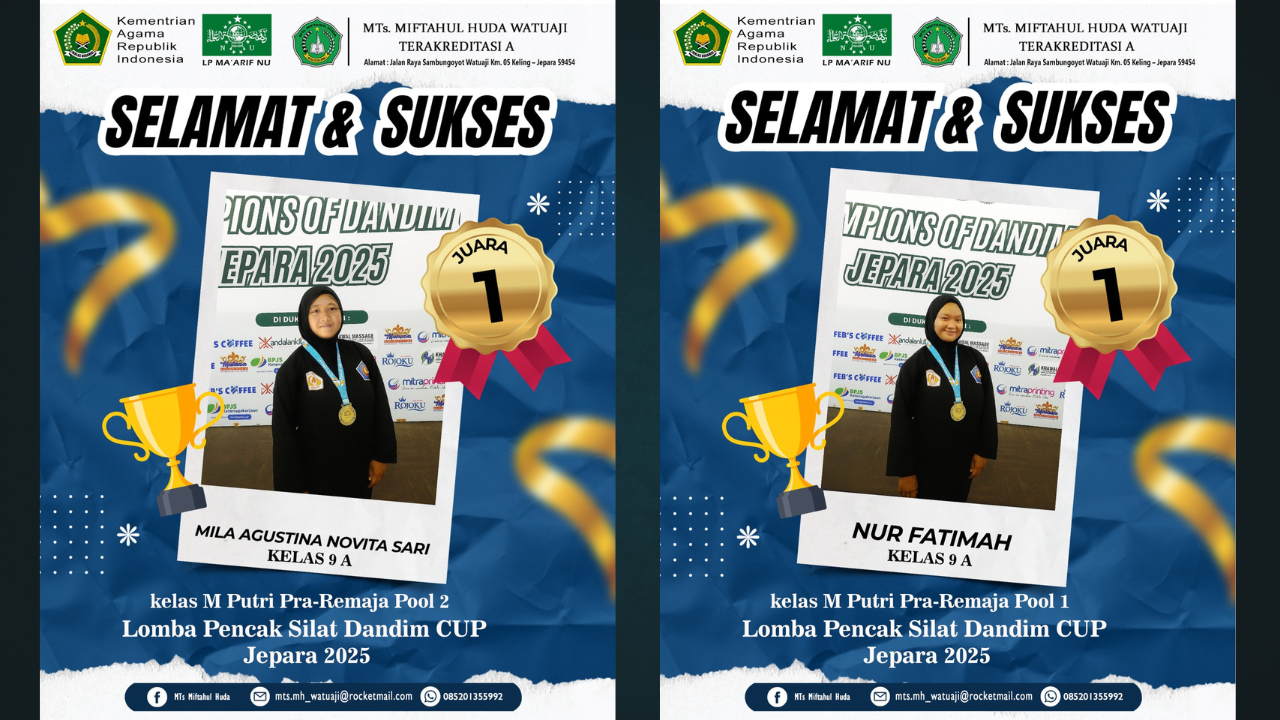 Siswi MTs Miftahul Huda Watuaji Raih 2 Medali Emas Pencak Silat DANDIM CUP 2025 Jepara