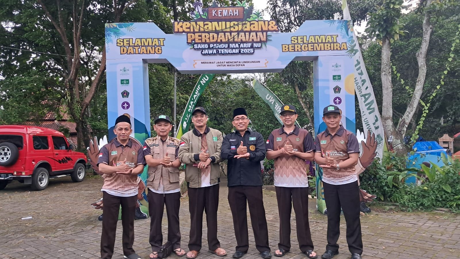Pengurus LP Ma’arif NU Jepara Kunjungi Kontingen Sakoma di Kemah Kemanusiaan dan Perdamaian Internasional