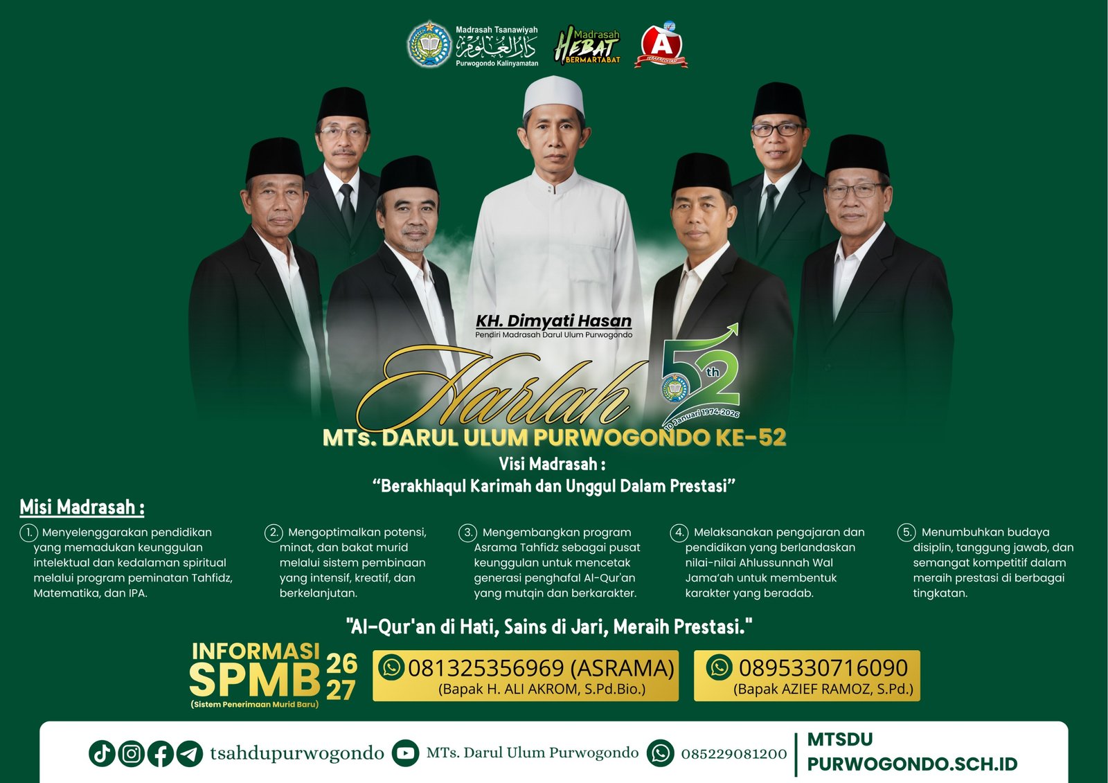 MTs Darul Ulum Purwogondo Peringati Milad ke-52 dengan Doa dan Aksi Sosial